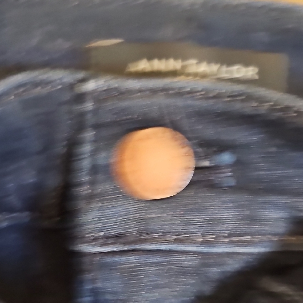 Ann Taylor Navy Flared Trouser Jeans - Picture 5 of 10